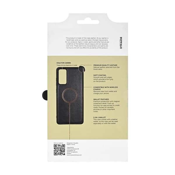 Buffalo Galaxy S25 Plus Plånboksfodral Läder 3 Kort 2in1 - Svart