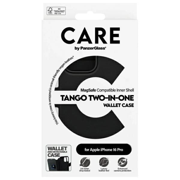 CARE By PanzerGlass iPhone 16 Pro Plånboksfodral MagSafe Tango 2in1