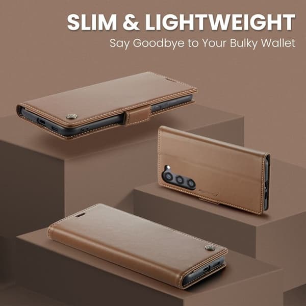 Caseme Galaxy S25 Plånboksfodral - Brun