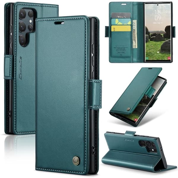 Caseme Galaxy S25 Ultra Plånboksfodral - Grön