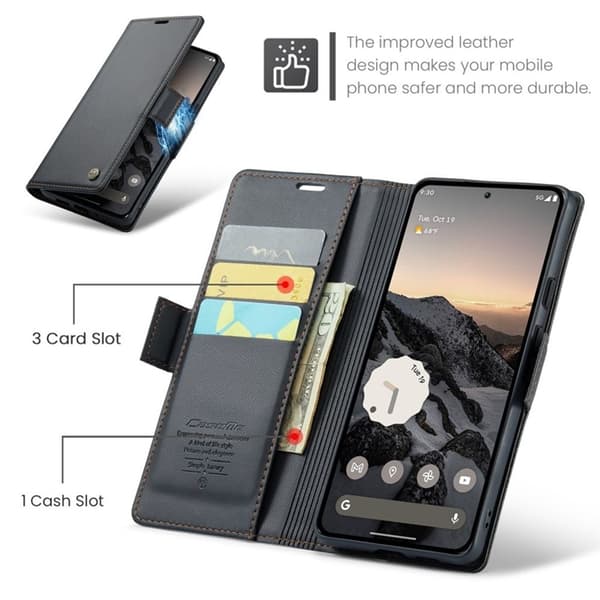 Caseme Google Pixel 9 Pro/Pixel 9 Plånboksfodral 023 - Svart