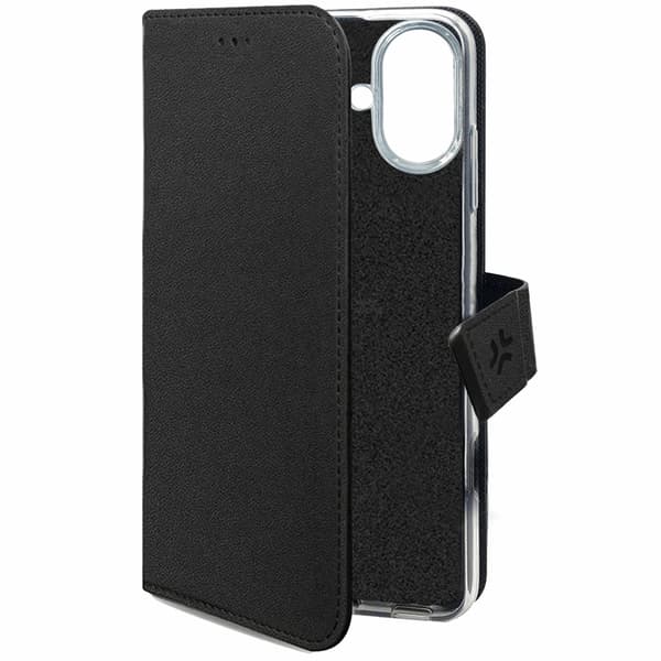 Celly iPhone 16e Plånboksfodral - Svart