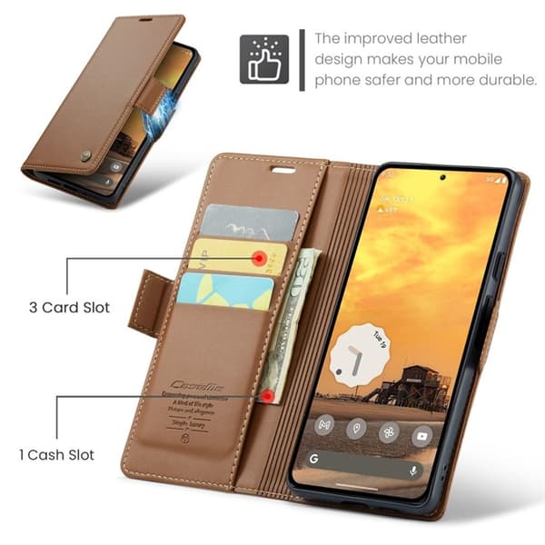 Caseme Google Pixel 9 Pro/Pixel 9 Plånboksfodral 023 - Brun