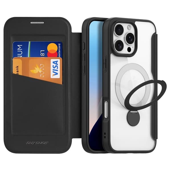 Dux Ducis iPhone 16 Pro Plånboksfodral Magsafe Skin X Pro med Stativ