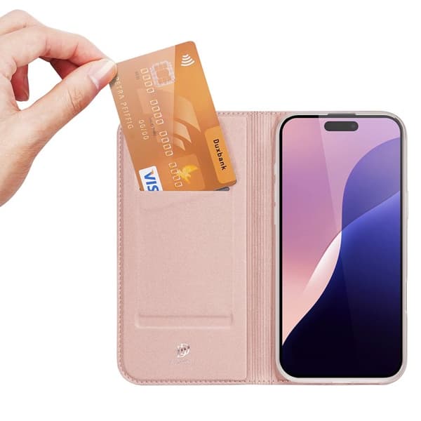 Dux Ducis iPhone 16 Pro Max Plånboksfodral Skin Pro - Rosa