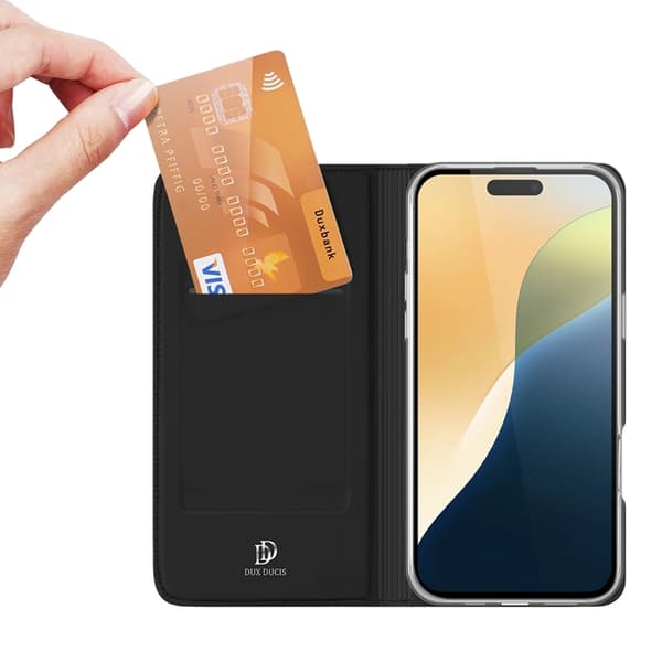 Dux Ducis iPhone 16 Plus Plånboksfodral Skin Pro - Svart