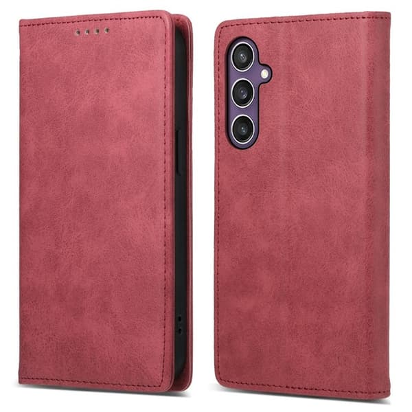 Galaxy S25 Plus Plånboksfodral RFID Blocking - Röd
