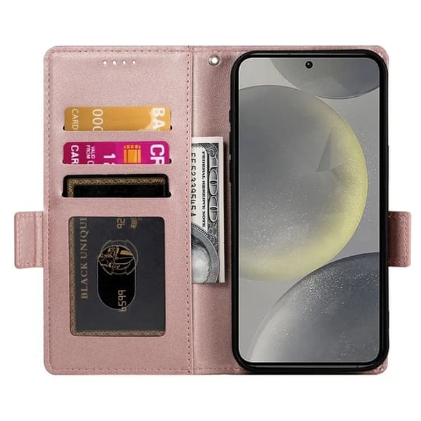 Galaxy S25 Plånboksfodral - Rosa Guld