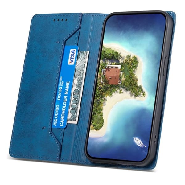 Galaxy S25 Plånboksfodral RFID Blocking - Blå