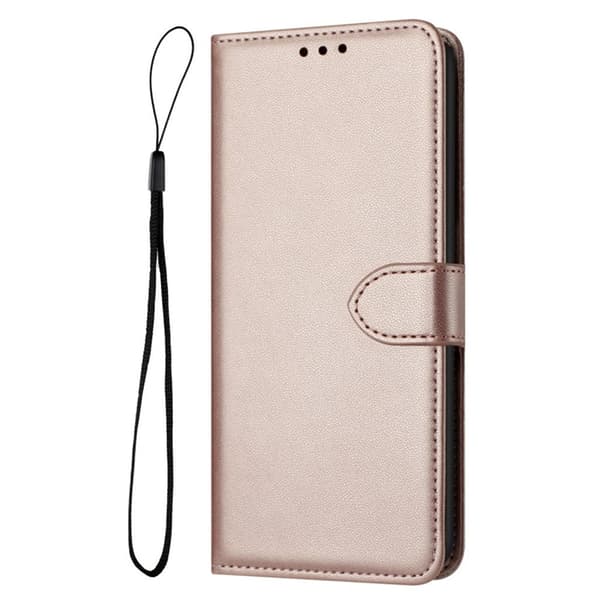 Galaxy S25 Plånboksfodral Strap - Rosa Guld