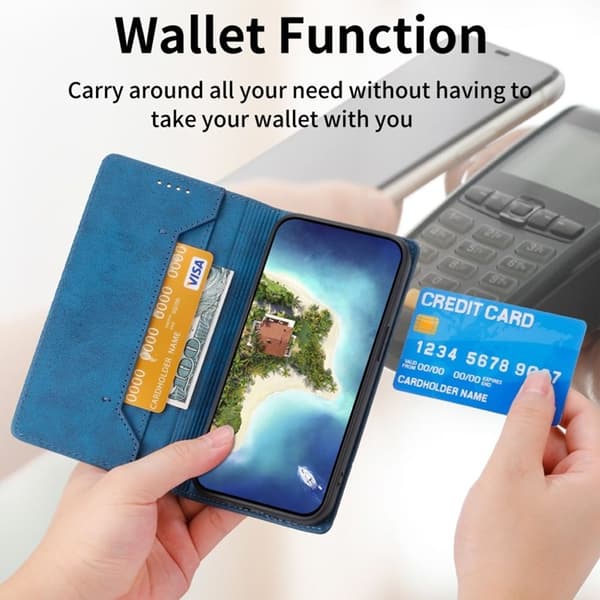 Galaxy S25 Ultra Plånboksfodral RFID Blocking - Blå