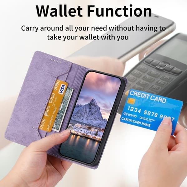 Galaxy S25 Ultra Plånboksfodral RFID Blocking - Lila