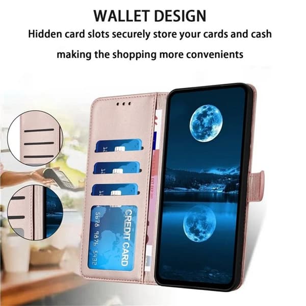 Galaxy S25 Ultra Plånboksfodral Strap - Rosa Guld