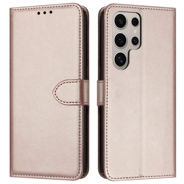 Galaxy S25 Ultra Plånboksfodral Strap - Rosa Guld