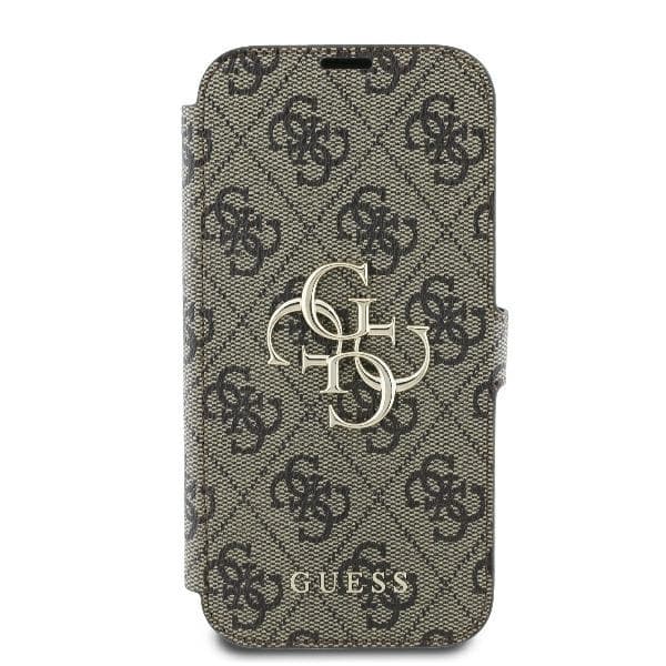 Guess iPhone 16 Plånboksfodral 4G Metal Logo - Brun