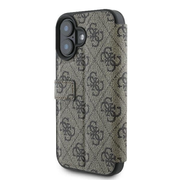 Guess iPhone 16 Plånboksfodral 4G Metal Logo - Brun