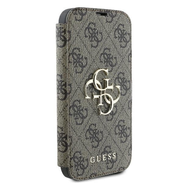Guess iPhone 16 Plånboksfodral 4G Metal Logo - Brun
