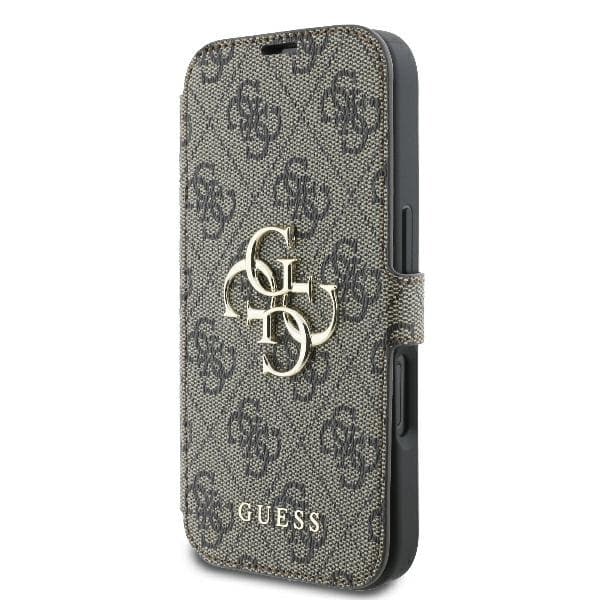 Guess iPhone 16 Plånboksfodral 4G Metal Logo - Brun