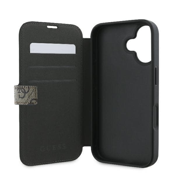 Guess iPhone 16 Plånboksfodral 4G Metal Logo - Brun