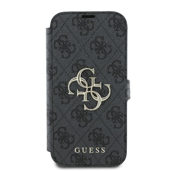 Guess iPhone 16 Pro Plånboksfodral 4G Metal Logo - Svart
