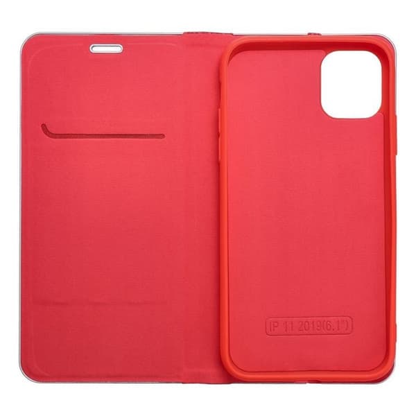 iPhone 16 Plus Plånboksfodral Luna Carbon - Röd