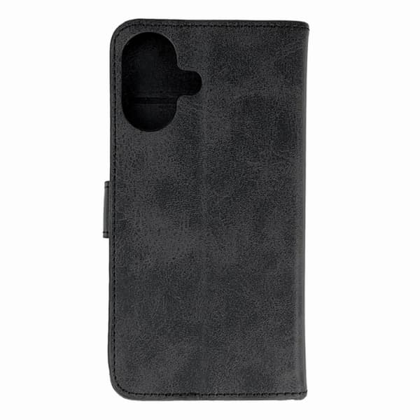 iPhone 16 Plånboksfodral Läder - Svart