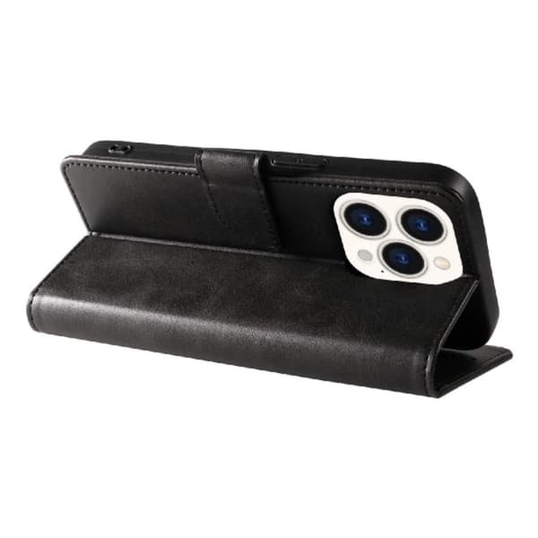 iPhone 16 Pro Max Plånboksfodral Läder - Svart