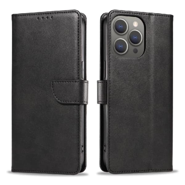 iPhone 16 Pro Max Plånboksfodral Läder - Svart