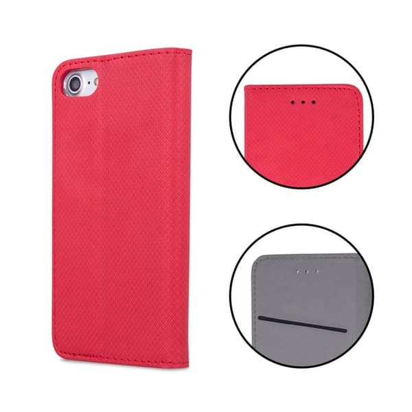 iPhone 16 Pro Plånboksfodral Smart Magnet - Röd
