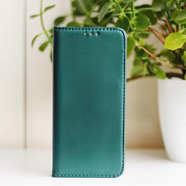 iPhone 16e Plånboksfodral Smart Magnetisk - Mörkgrön