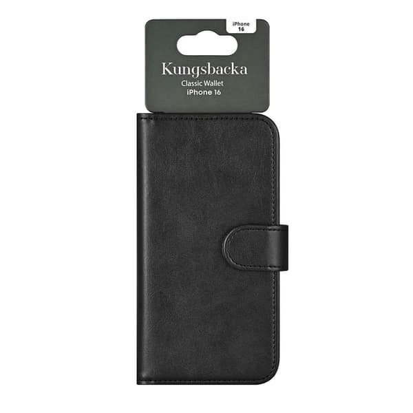 Kungsbacka iPhone 16 Plånboksfodral - Svart