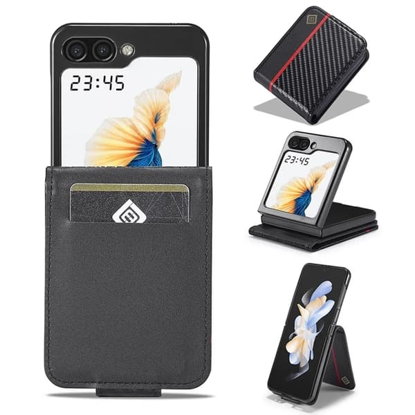 LC.IMEEKE Galaxy Z Flip 6 5G Plånboksfodral med stativfunktion - Svart
