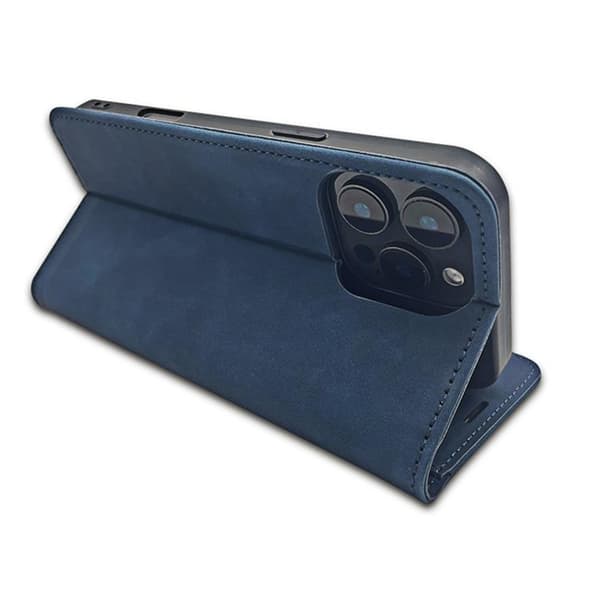 Motorola Moto E13 Plånboksfodral Smart Suede - Marinblå