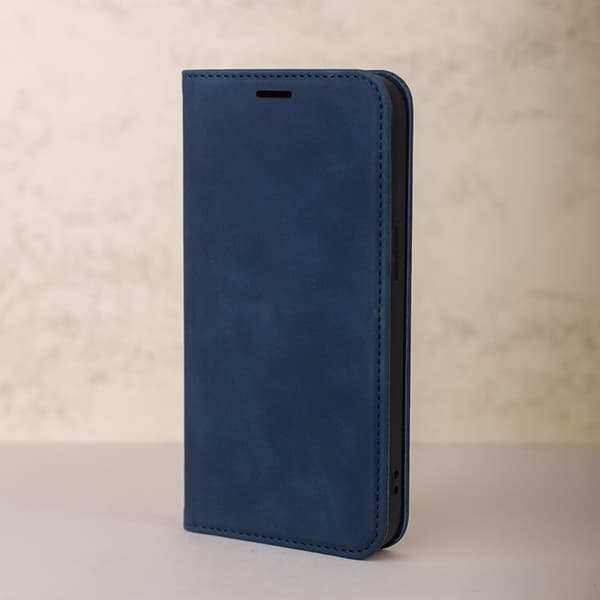 Motorola Moto E13 Plånboksfodral Smart Suede - Marinblå