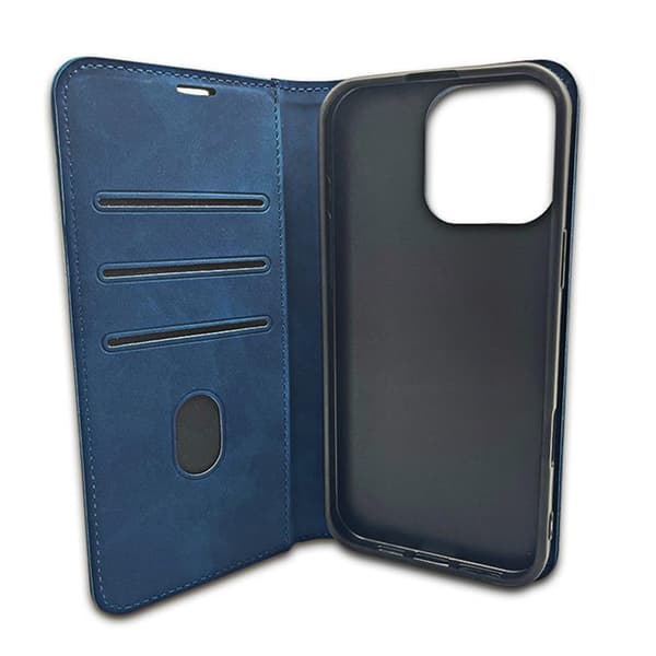 Motorola Moto E13 Plånboksfodral Smart Suede - Marinblå
