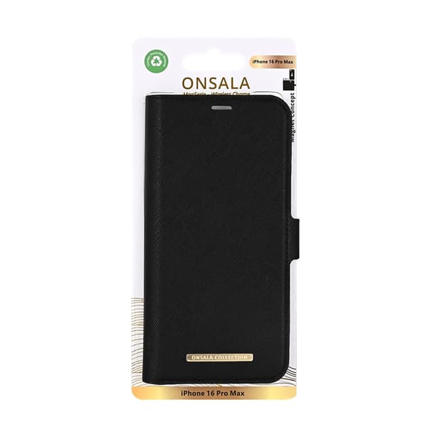 Onsala iPhone 16 Pro Max Plånboksfodral MagSafe Eco - Svart