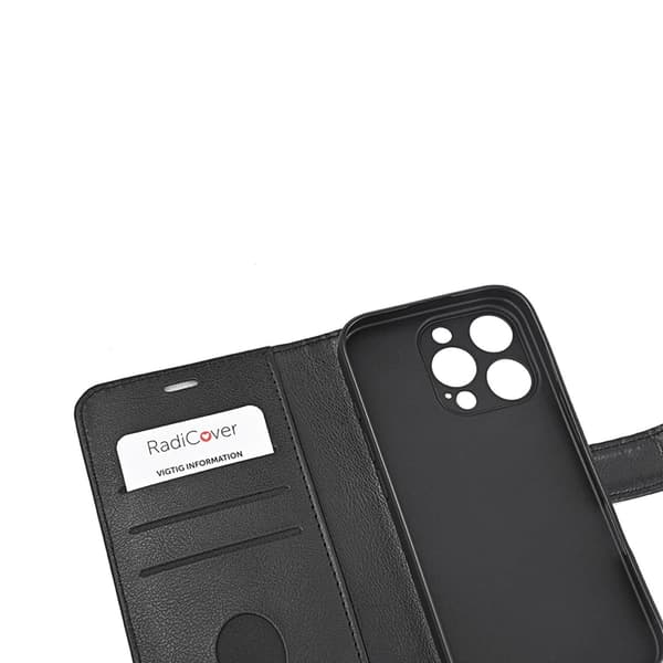Radicover iPhone 16 Pro Plånboksfodral RFID Strålningsskydd - Svart