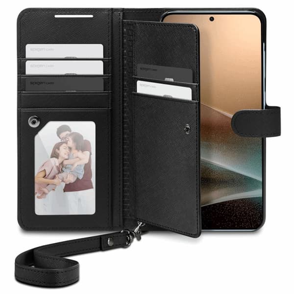 Spigen Galaxy S25 Plus Plånboksfodral ”S” - Svart