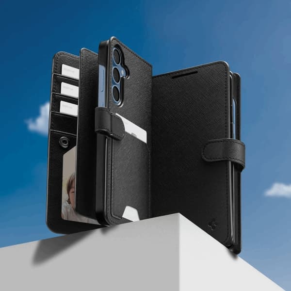 Spigen Galaxy S25 Plus Plånboksfodral ”S” - Svart
