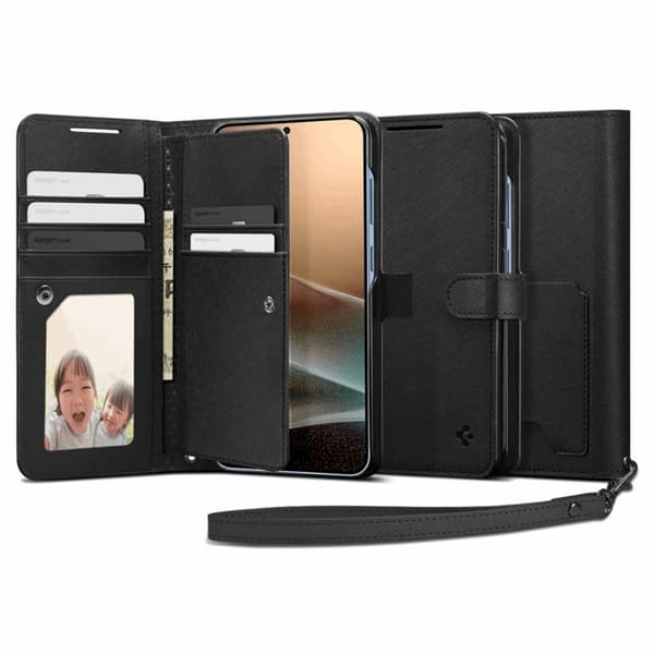 Spigen Galaxy S25 Plus Plånboksfodral ”S” - Svart