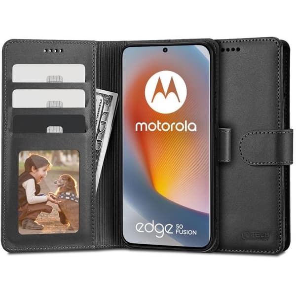 Tech-Protect Motorola Edge 50 Fusion 5G Plånboksfodral - Svart