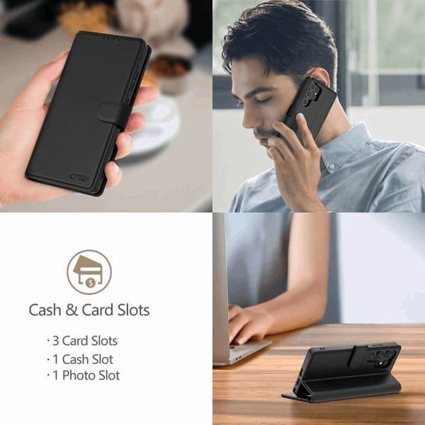 Tech-Protect iPhone 16e Plånboksfodral - Svart