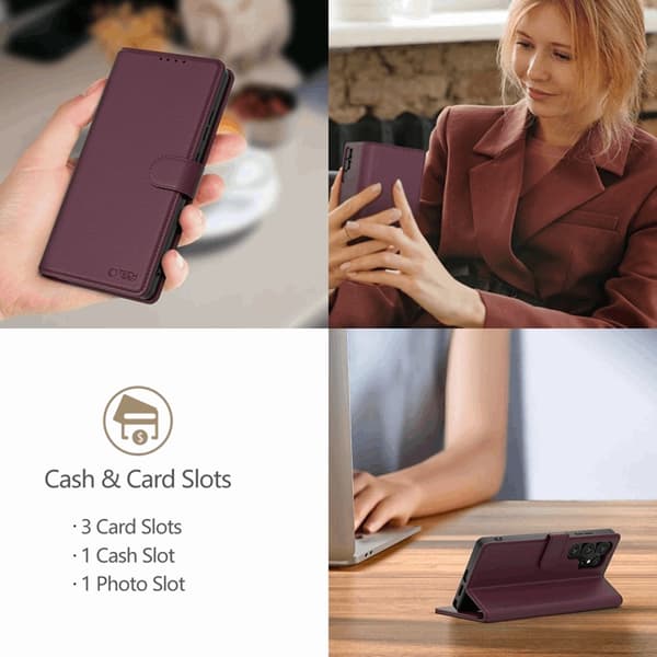 Tech-Protect iPhone 16e Plånboksfodral - Mulberry