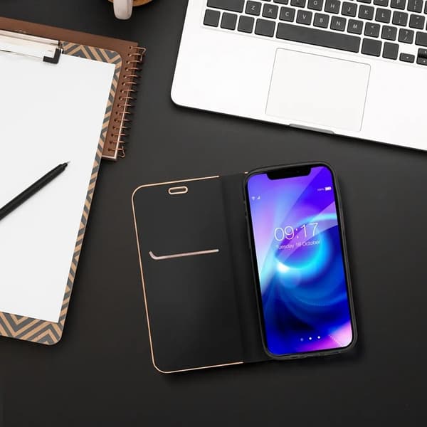 Xiaomi Redmi Note 14 4G Plånboksfodral Luna Guld - Svart