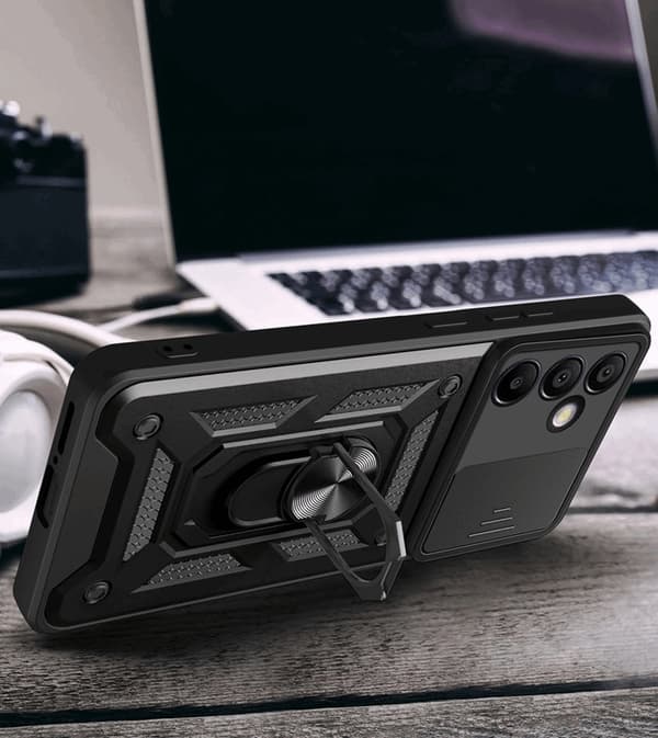 Galaxy S24 FE Mobilskal Hybrid Armor Camshield - Röd