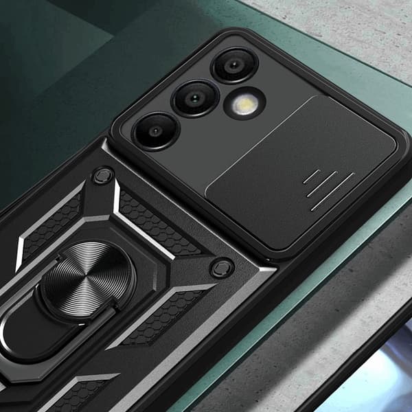 Galaxy S24 FE Mobilskal Hybrid Armor Camshield - Röd