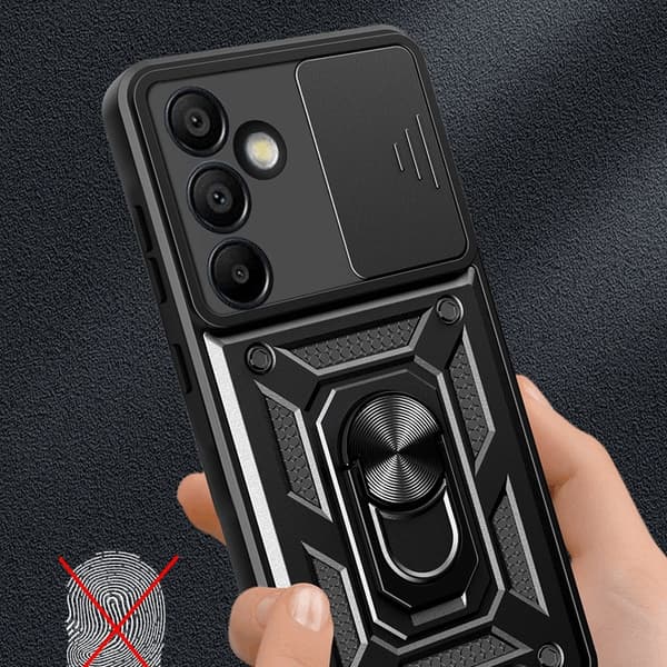 Galaxy S24 FE Mobilskal Hybrid Armor Camshield - Röd