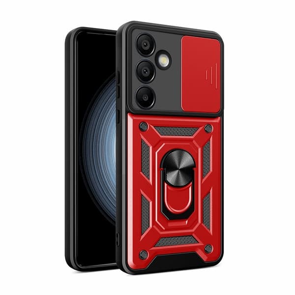 Galaxy S24 FE Mobilskal Hybrid Armor Camshield - Röd
