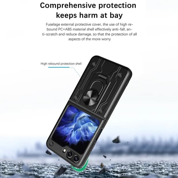 Galaxy Z Flip 6 5G Mobilskal Stativ - Grå