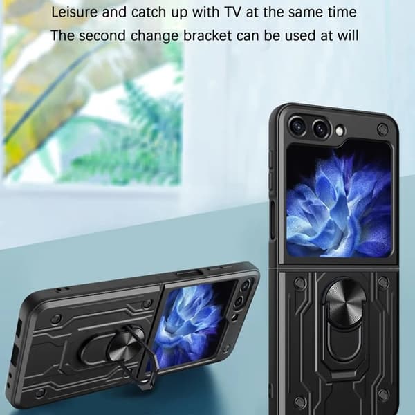 Galaxy Z Flip 6 5G Mobilskal Stativ - Grå